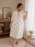 Cozy Bear Print Homewear Dress